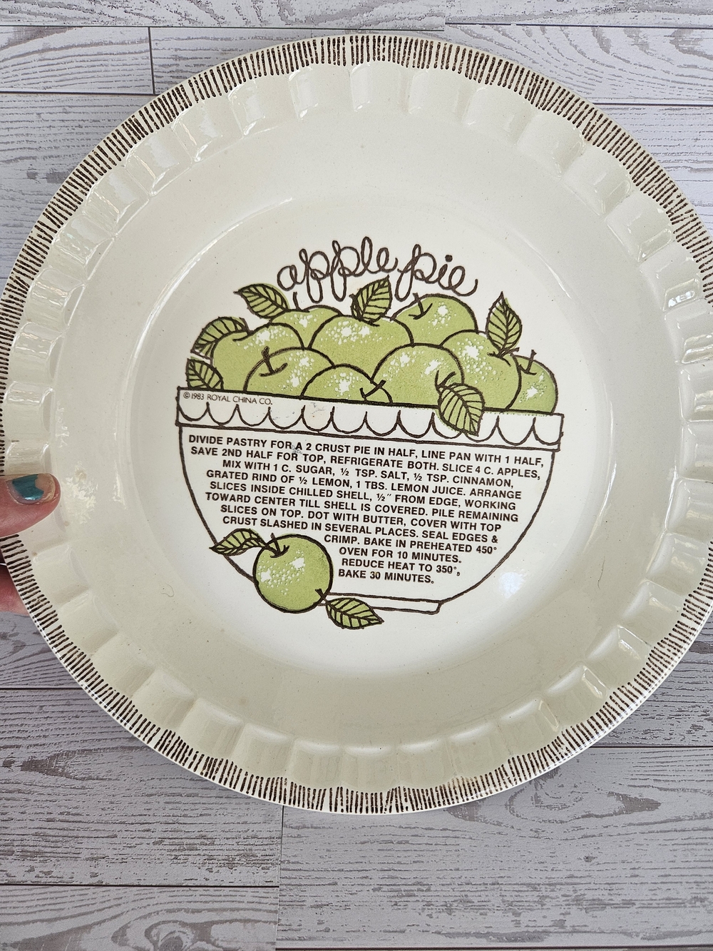 Vintage apple pie plae